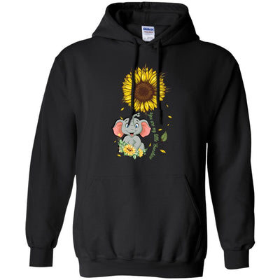 You Are My Little Sunshine Sunflower Elephant-T-Shirt & Hoodie-Pullover Hoodie-Black