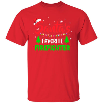 Santa's Favorite Firefighter Funny Christmas Xmas Gifts-T-Shirt & Sweatshirt-Classic T-Shirt-Red