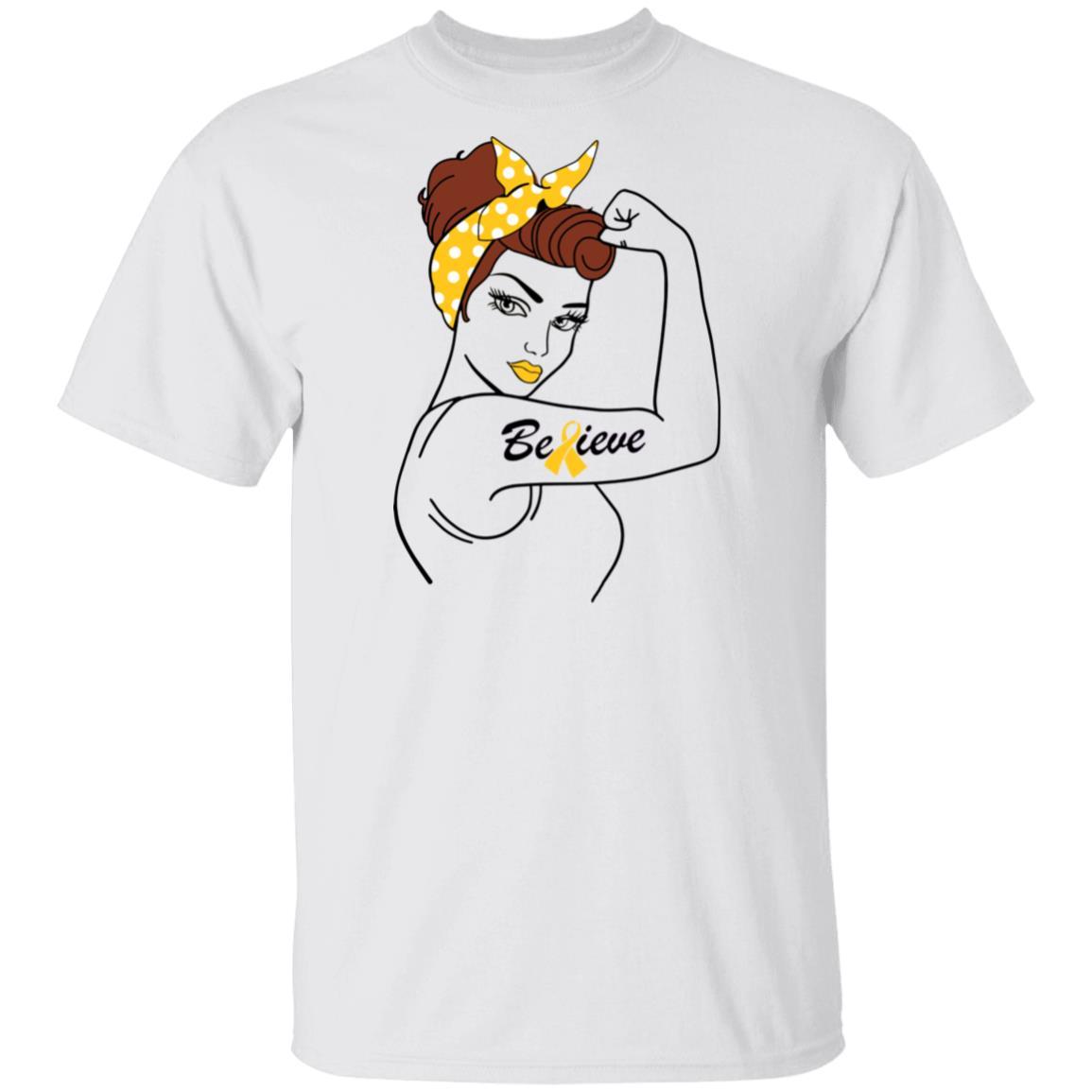 Support Childhood Cancer Awareness Warrior Believe-T-Shirt & Hoodie-Classic T-Shirt-White