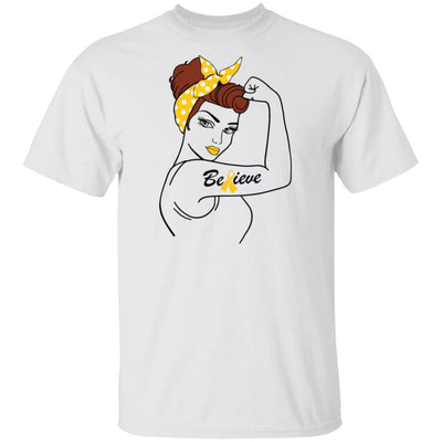 Support Childhood Cancer Awareness Warrior Believe-T-Shirt & Hoodie-Classic T-Shirt-White