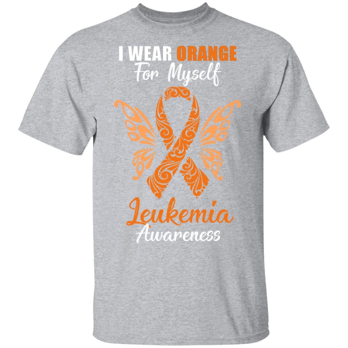 I Wear Orange For Myself Leukemia Awareness Gift-T-Shirt & Hoodie-Classic T-Shirt-Sport Grey