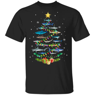 Shark Christmas Tree Shark Lovers Gifts Men Women Kids-T-Shirt & Sweatshirt-Classic T-Shirt-Black