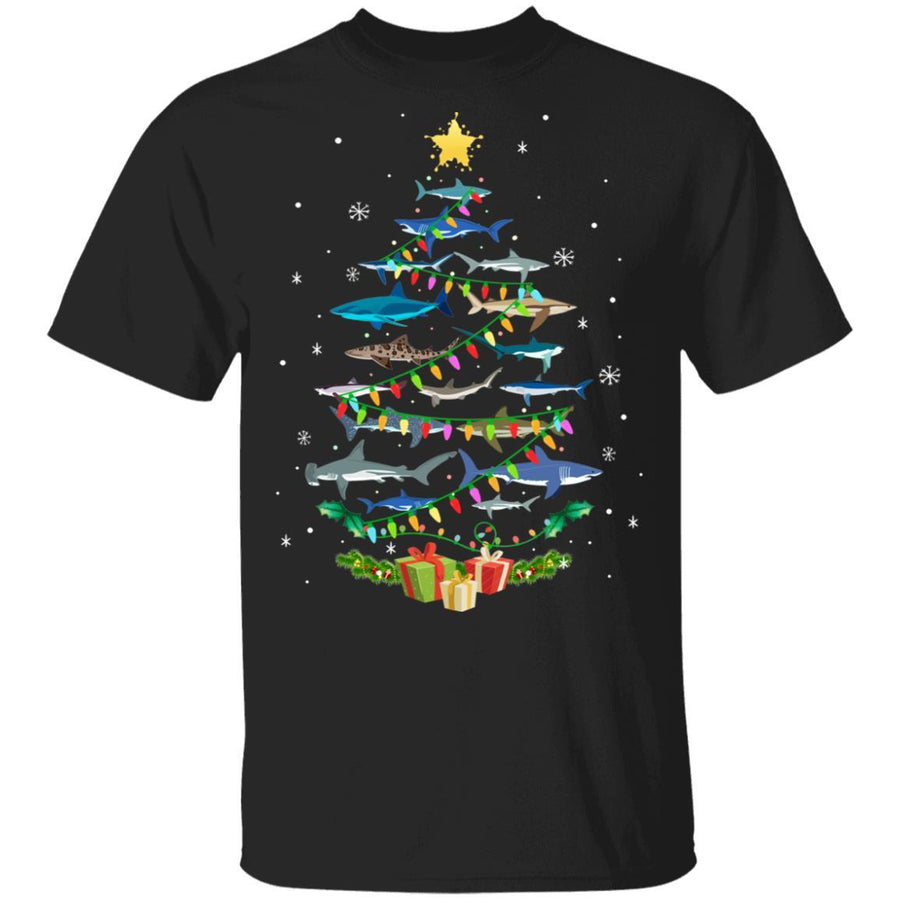 Shark Christmas Tree Shark Lovers Gifts Men Women Kids-T-Shirt & Sweatshirt-Classic T-Shirt-Black