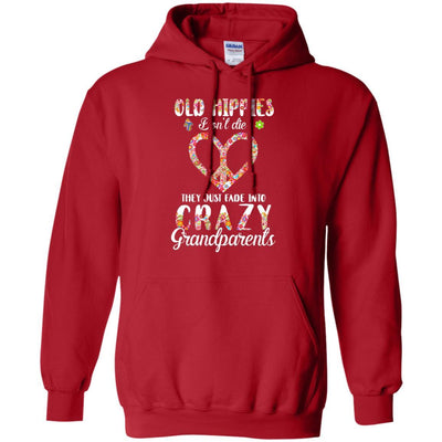 Old Hippies Don't Die They Fade Into Grandparents-T-Shirt & Hoodie-Pullover Hoodie-Red