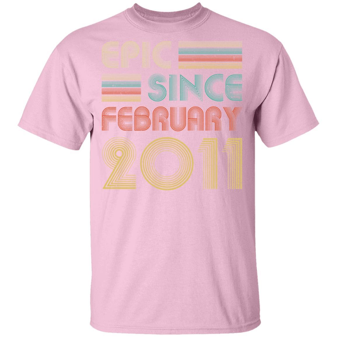 Epic Since February 2011 Vintage 10th Birthday Gifts Youth-Youth Shirt-Youth T-Shirt-Light Pink