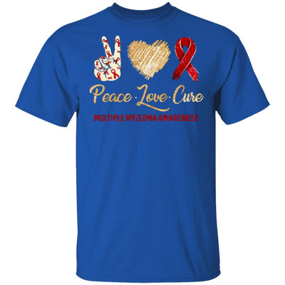 Peace Love Cure Multiple Myeloma Awareness-T-Shirt & Hoodie-Classic T-Shirt-Royal