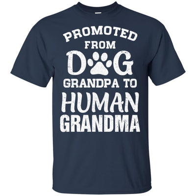 Promoted From Dog Grandpa To Human Grandpa Gifts-T-Shirt & Hoodie-Classic T-Shirt-Navy