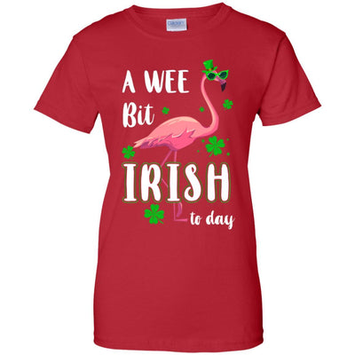 A Wee Bit Irish Today Green Flamingo St Patrick's Day-T-Shirt & Hoodie-Women's T-Shirt-Red