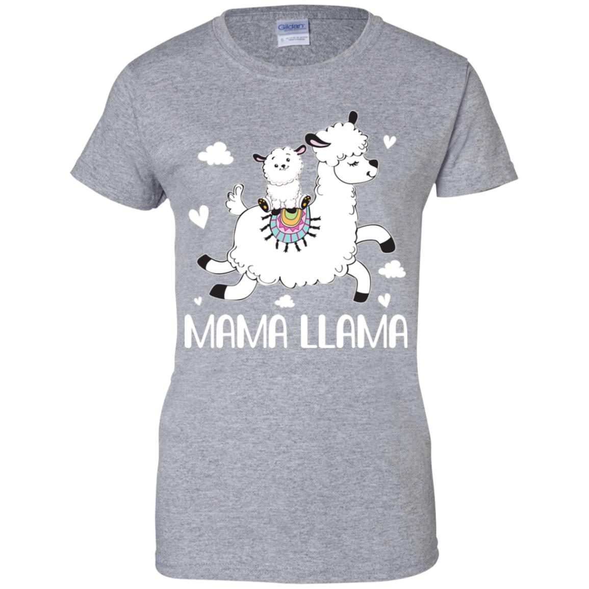 Mama Llama Cute Mother's Day Gift For Mom-T-Shirt & Hoodie-Women's T-Shirt-Sport Grey