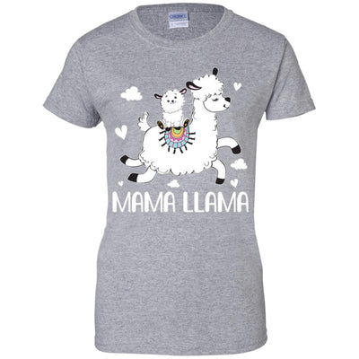 Mama Llama Cute Mother's Day Gift For Mom-T-Shirt & Hoodie-Women's T-Shirt-Sport Grey