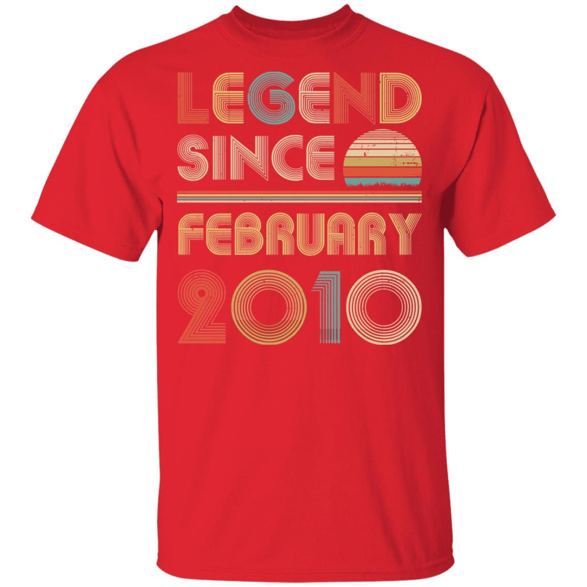 Legend Since February 2010 Vintage 11th Birthday Gifts Youth-Youth Shirt-Youth T-Shirt-Red