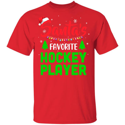 Santa's Favorite Hockey Player Funny Christmas Xmas Gifts-T-Shirt & Sweatshirt-Classic T-Shirt-Red