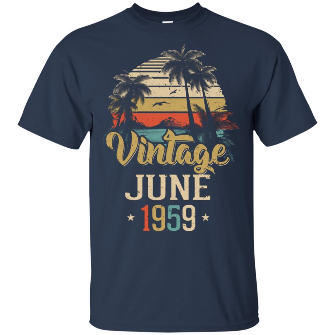 Retro Classic Vintage June 1959 62th Birthday Gift-T-Shirt & Hoodie-Classic T-Shirt-Navy