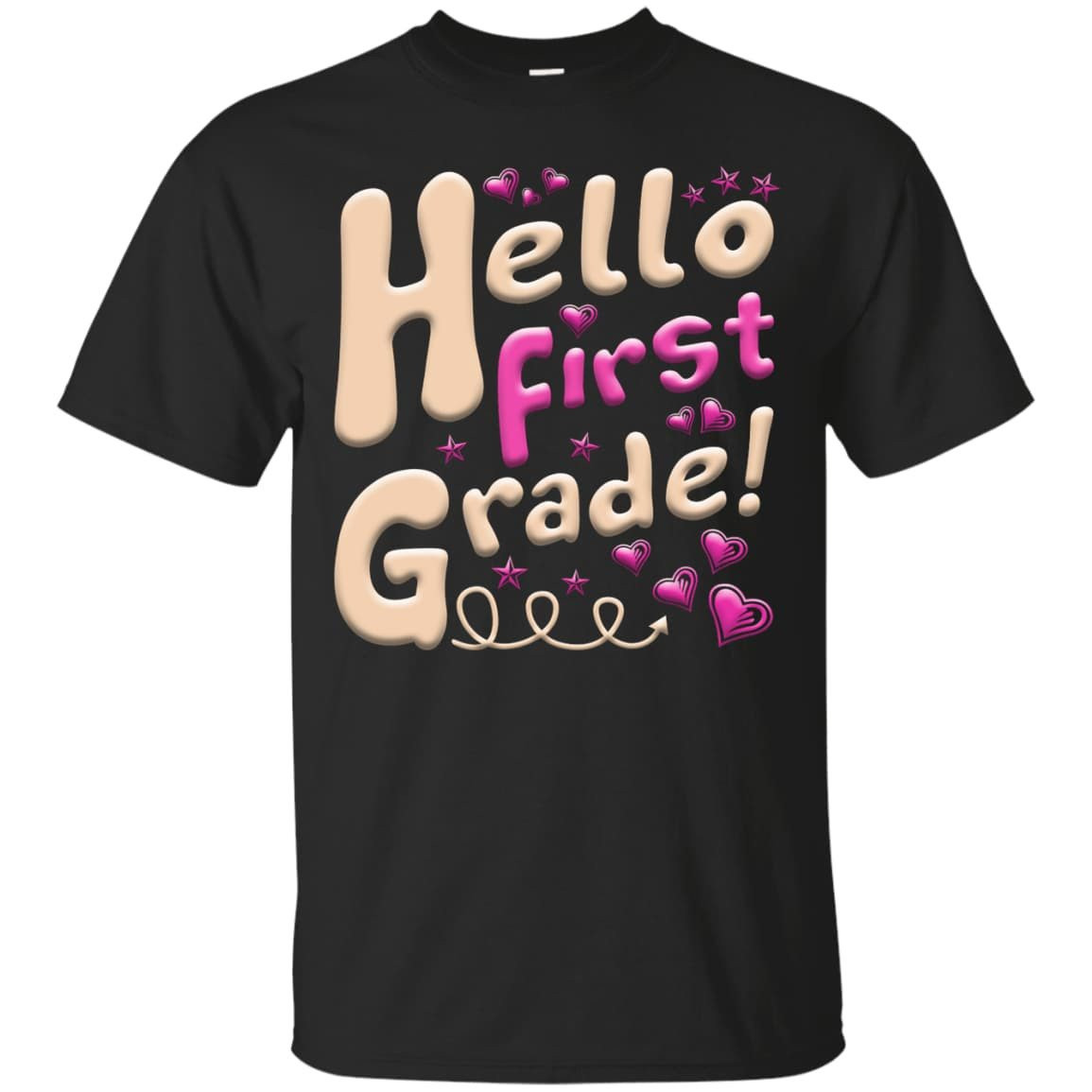 Hello First Grade First Day Of School-T-Shirt & Hoodie-Classic T-Shirt-Black