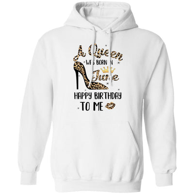 Born In June Girl Leopard High Heels Birthday Women Gift-T-Shirt & Tank Top-Pullover Hoodie-White