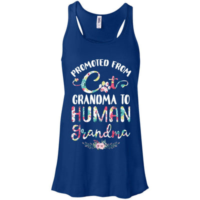 Floral Promoted From Dog Grandma To Human Grandma Gift-T-Shirt & Tank Top-Women's Flowy Racerback Tank-True Royal