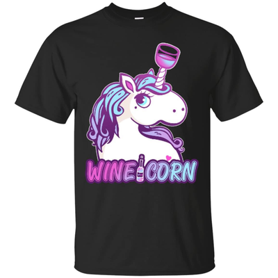 Funny Wine Unicorn Wineicorn-T-Shirt & Hoodie-Classic T-Shirt-Black