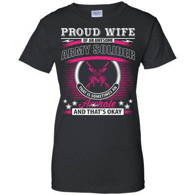 Proud Wife Of An Awesome Army Solider-T-Shirt & Hoodie-Women's T-Shirt-Black