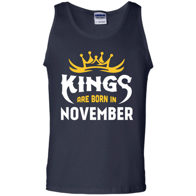 Kings Are Born In November-T-Shirt & Hoodie-Unisex Tank-Navy