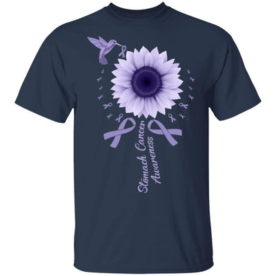 Hummingbird Sunflower Periwinkle Stomach Cancer Awareness-T-Shirt & Hoodie-Classic T-Shirt-Navy