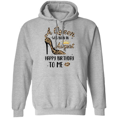 Born In August Girl Leopard High Heels Birthday Women Gift-T-Shirt & Tank Top-Pullover Hoodie-Sport Grey