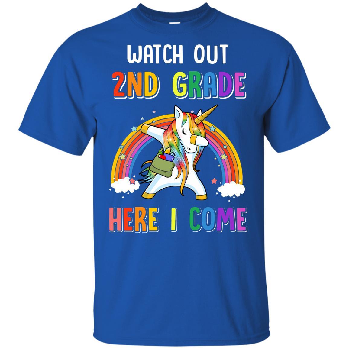 2nd Grade Here I Come Unicorn Back To School Youth-Youth Shirt-Youth T-Shirt-Royal