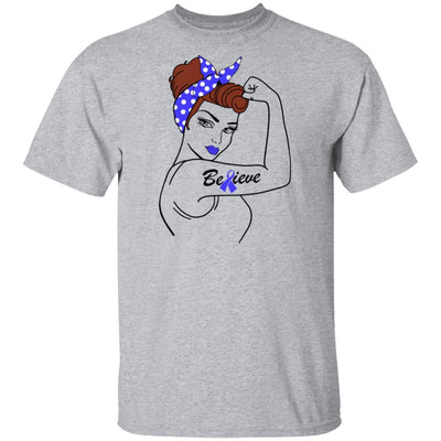 Support Prostate Colon Cancer Awareness Warrior Believe-T-Shirt & Hoodie-Classic T-Shirt-Sport Grey
