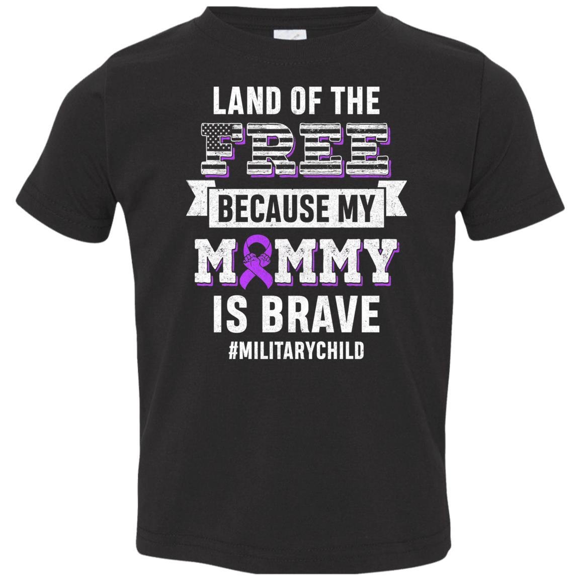 Military Child Month Purple Up Free Brave Mom Pride Youth-Youth Shirt-Toddler T-Shirt-Black