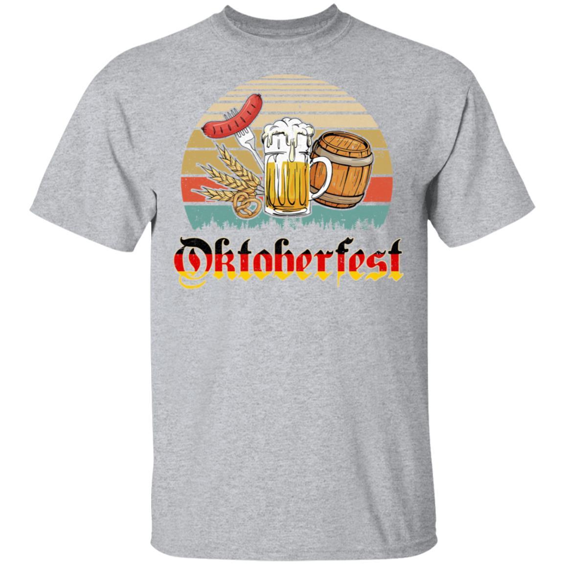 Vintage Oktoberfest Drinking Germany Beer Oktoberfest-T-Shirt & Hoodie-Classic T-Shirt-Sport Grey