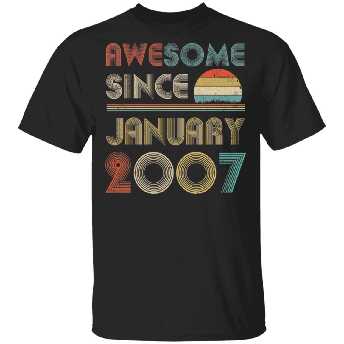 Awesome Since January 2007 Vintage 15th Birthday Gifts