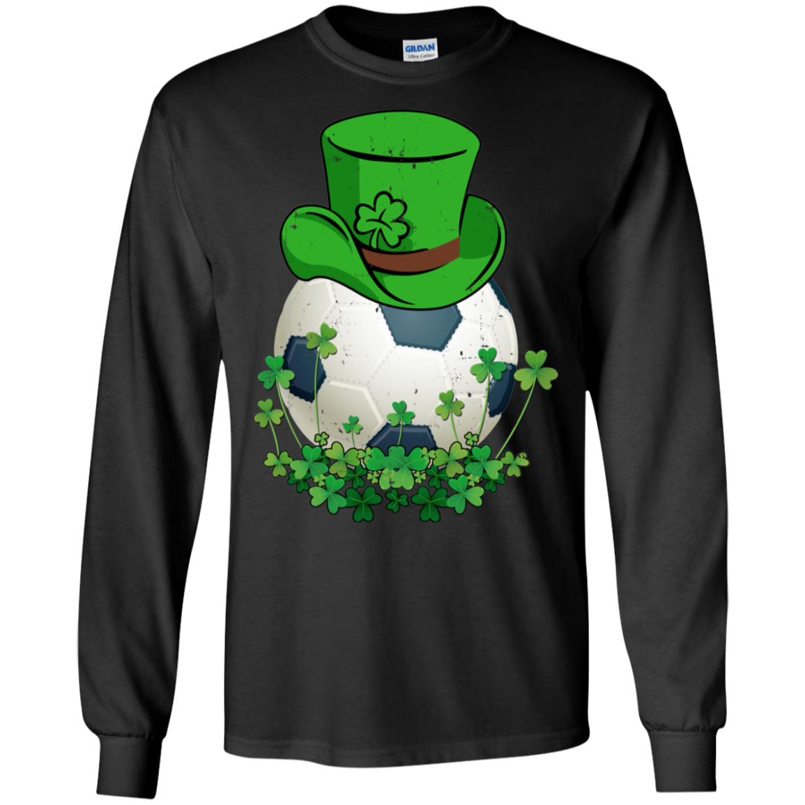Shamrock Soccer Leprechaun St Patricks Day-T-Shirt & Hoodie-Long Sleeve T-Shirt-Black