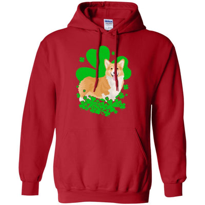 Corgi St. Patrick's Day Clovers-T-Shirt & Hoodie-Pullover Hoodie-Red