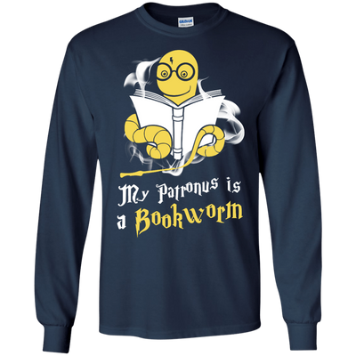 My Patronus Is A Bookworm T Shirt-T-Shirt & Hoodie-Long Sleeve T-Shirt-Navy