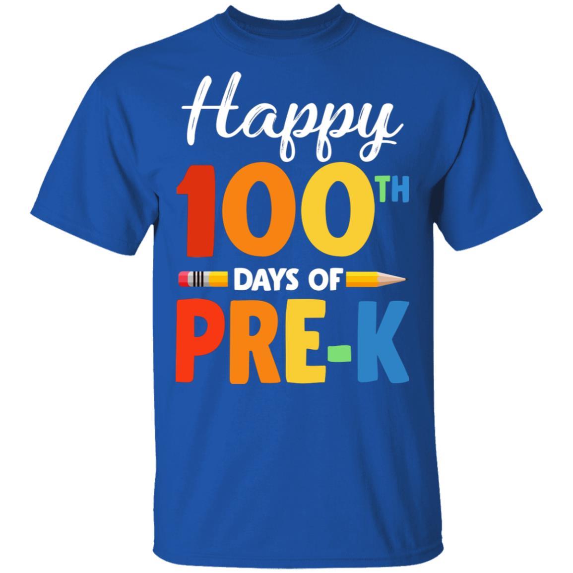 Happy 100th Day of Pre-K Teacher or Student Gift-T-Shirt & Hoodie-Classic T-Shirt-Royal