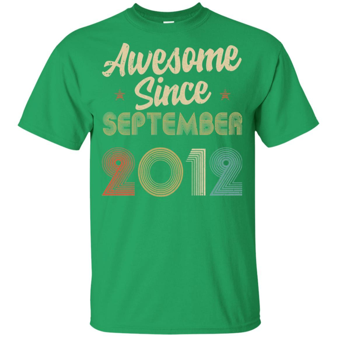 Awesome Since September 2012 Vintage 9th Birthday Gifts Youth-Youth Shirt-Youth T-Shirt-Irish Green