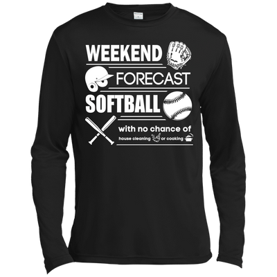 WEEKEND FORECAST SOFTBALL-T-Shirt & Hoodie-Long Sleeve T-Shirt-Black