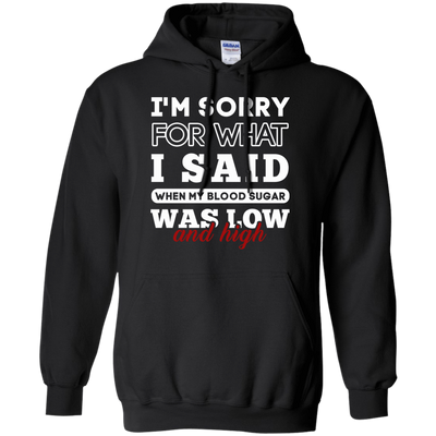 I'm Sorry For What I Said When My Blood-T-Shirt & Hoodie-Pullover Hoodie-Black
