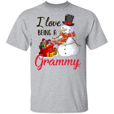 I Love Being A Grammy Snowman Gift For Christmas Day-T-Shirt & Sweatshirt-Classic T-Shirt-Sport Grey