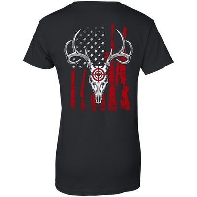 Deer Hunting American Flag-T-Shirt & Hoodie-Women's T-Shirt-Black