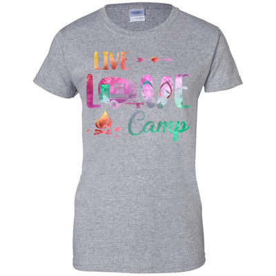 Live Love Camp Car Flip Flops Camping Gifts-T-Shirt & Tank Top-Women's T-Shirt-Sport Grey