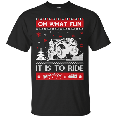 Jeep Sweater Christmas Oh What Fun It Is To Ride-T-Shirt & Hoodie-Classic T-Shirt-Black