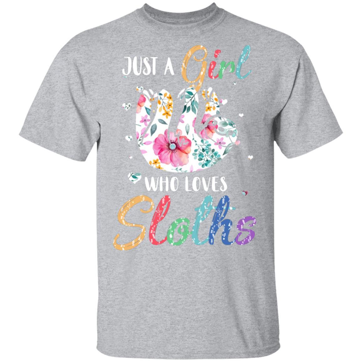 Just A Girl Who Loves Sloths Cute Sloth Lover-T-Shirt & Hoodie-Classic T-Shirt-Sport Grey