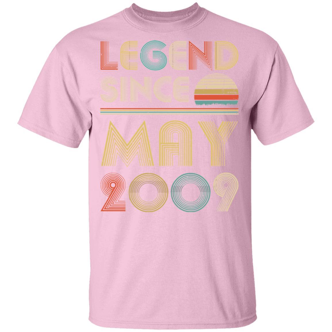 Legend Since May 2009 Vintage 12th Birthday Gifts Youth-Youth Shirt-Youth T-Shirt-Light Pink
