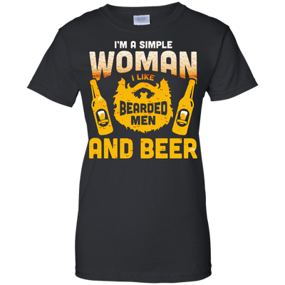 I'm A Simple Woman I Like Bearded Men And Beer-T-Shirt & Hoodie-Women's T-Shirt-Black