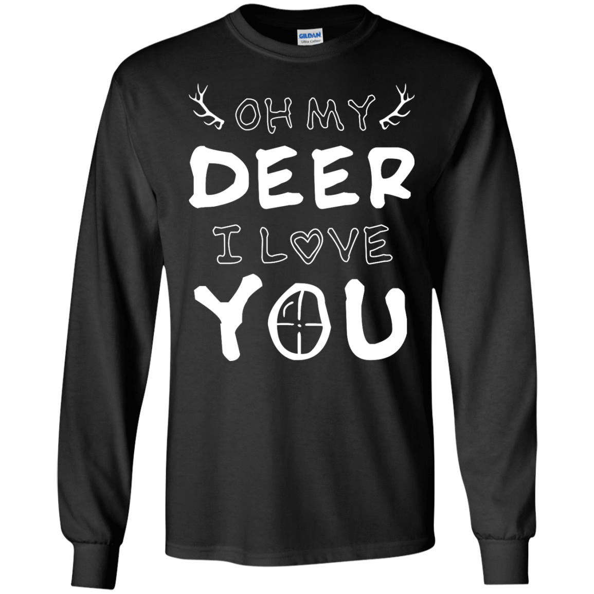Oh My Deer I Love You-T-Shirt & Hoodie-Long Sleeve T-Shirt-Black