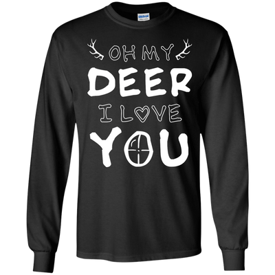 Oh My Deer I Love You-T-Shirt & Hoodie-Long Sleeve T-Shirt-Black