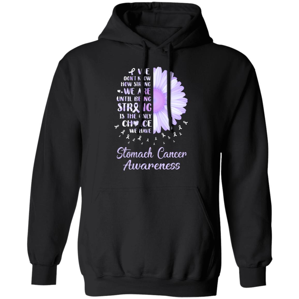 Being Strong Daisy Flower Periwinkle Stomach Cancer-T-Shirt & Hoodie-Pullover Hoodie-Black