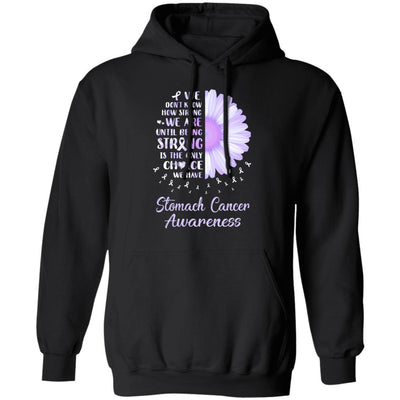 Being Strong Daisy Flower Periwinkle Stomach Cancer-T-Shirt & Hoodie-Pullover Hoodie-Black