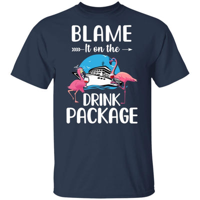 Flamingo Blame It On The Drink Package Cruising Cruiser-T-Shirt & Tank Top-Classic T-Shirt-Navy