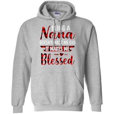 Red Plaid Funny Being A Nana Doesn't Make Me Old-T-Shirt & Hoodie-Pullover Hoodie-Sport Grey